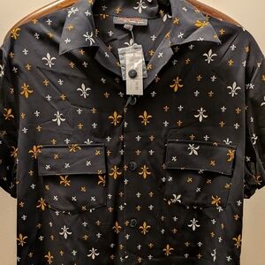 Trashy Diva Black and Gold Fleur-de-Lis Shirt